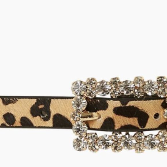 Norriss - Leopard Diamante Buckle Belt-DUNE - Picture 3 of 6